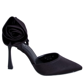 Seastar Ace din satin cu o floare Flores Black negru Seastar Ace din satin cu o floare Flores Black negru