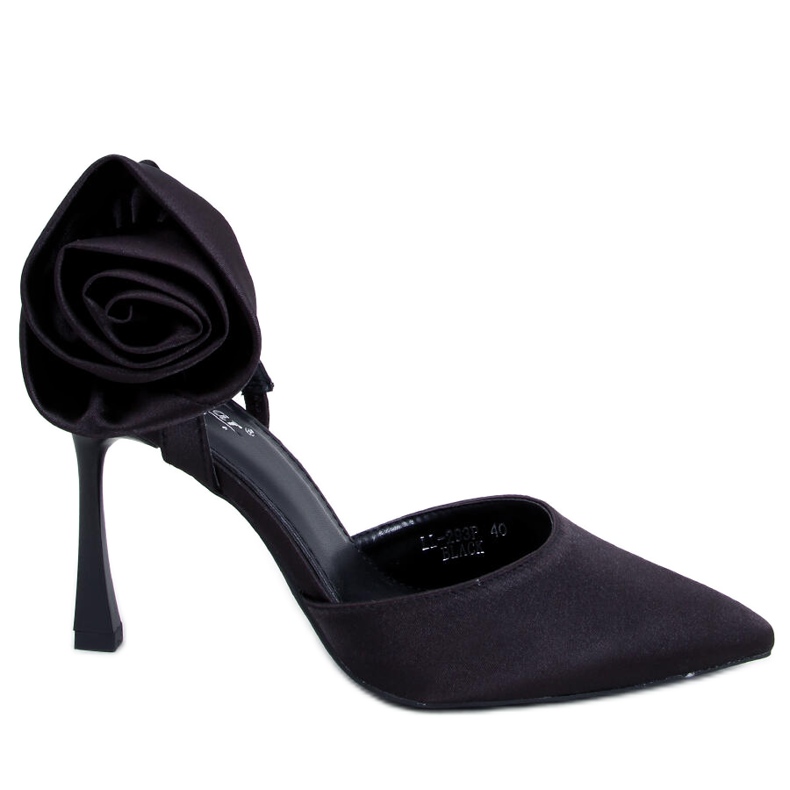 Seastar Ace din satin cu o floare Flores Black negru