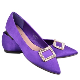 PA1 Balerini eleganti cu pietre Lorella Purple violet