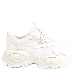 Pantofi sport de dama bej cu talpa inalta