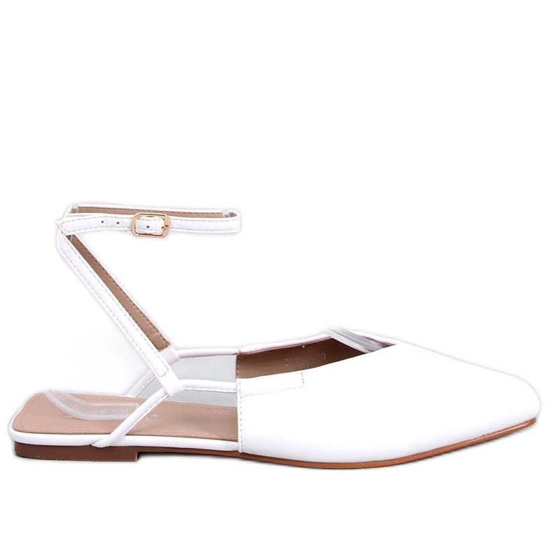 BM Balerini cu toc deschis de la Gianna White alb