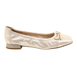 Pantofi pentru femei Caprice Ballerinas cu un arc 9-22104-20 354 Taupe Sue.Met argint