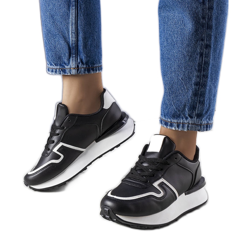 Tenisi negri cu platformă de la Blanche negru