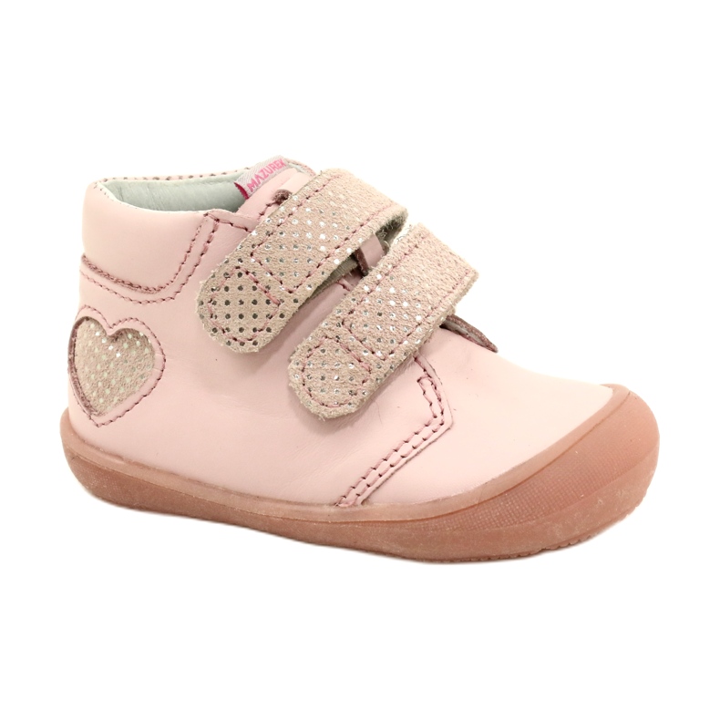 Cizme cu velcro Mazurek 1341 Pink Glitter Heart roz
