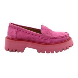 Mocasini din piele intoarsa Filippo DP4586/23 FH Fuchsia roz