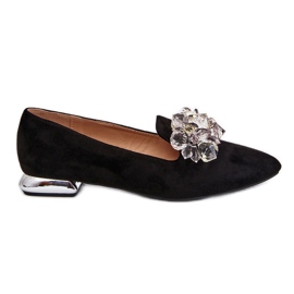 Mocasini De Dama Impodobiti Cu Toc Plat Negru Sloane