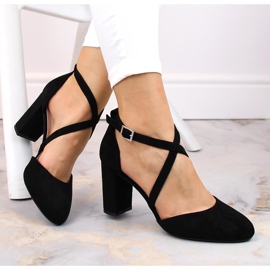 Sandale negre de damă pe post Sergio Leone SK863 negru