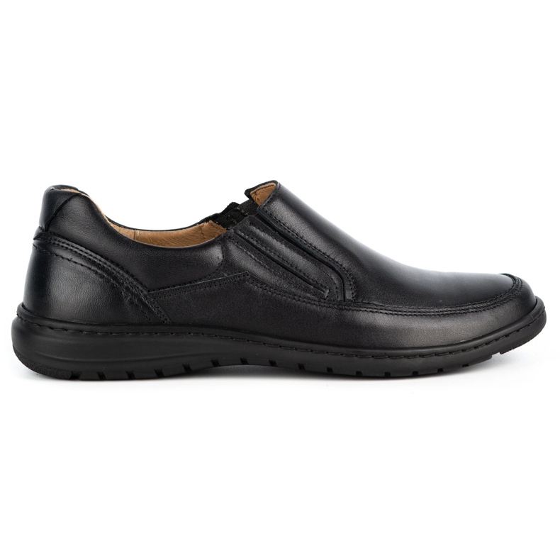 WASAK Pantofi slip-on pentru bărbați din piele 0115W negru