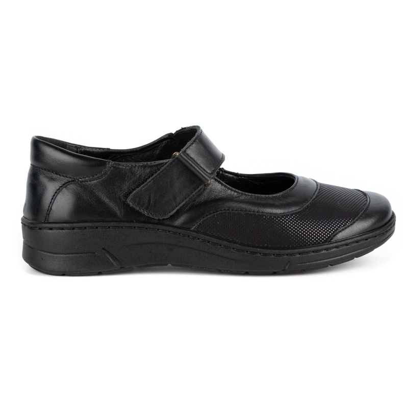 WASAK Pantofi de damă din piele cu velcro 0580W negru