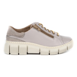 WASAK Pantofi dama pantofi adidași din piele 0663W gri WASAK Pantofi dama pantofi adidași din piele 0663W gri