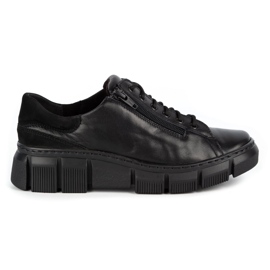 WASAK Pantofi dama adidași din piele 0663W negru WASAK Pantofi dama adidași din piele 0663W negru