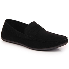 News Mocasini cu slip-on pentru bărbați de piele intoarsă neagră NOUTĂȚI negru