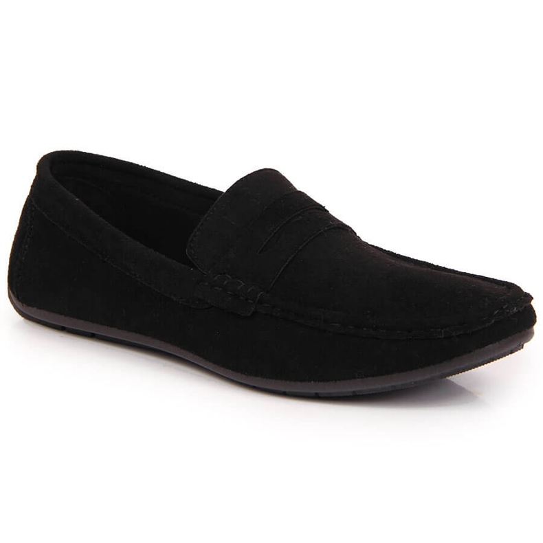 News Mocasini cu slip-on pentru bărbați de piele intoarsă neagră NOUTĂȚI negru
