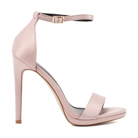 Sandale Shelovet pentru damă cu toc înalt roz