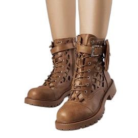 BM Cizme ajurate maro Cecelia