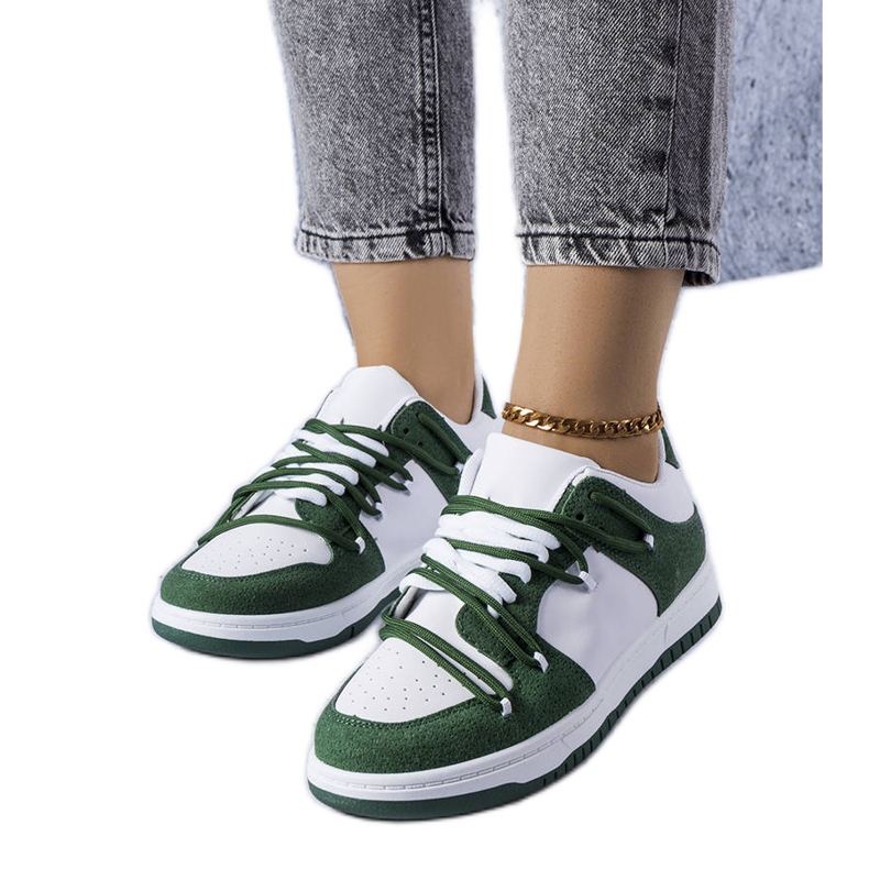 Tenisi verzi din materiale mixte de la Hila alb Tenisi verzi din materiale mixte de la Hila alb