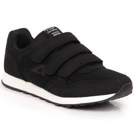 American Club 147/23 pantofi sport negri cu velcro negru