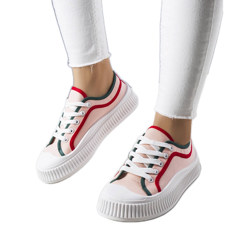 Adidași cu platformă roz de la Johanna roșu