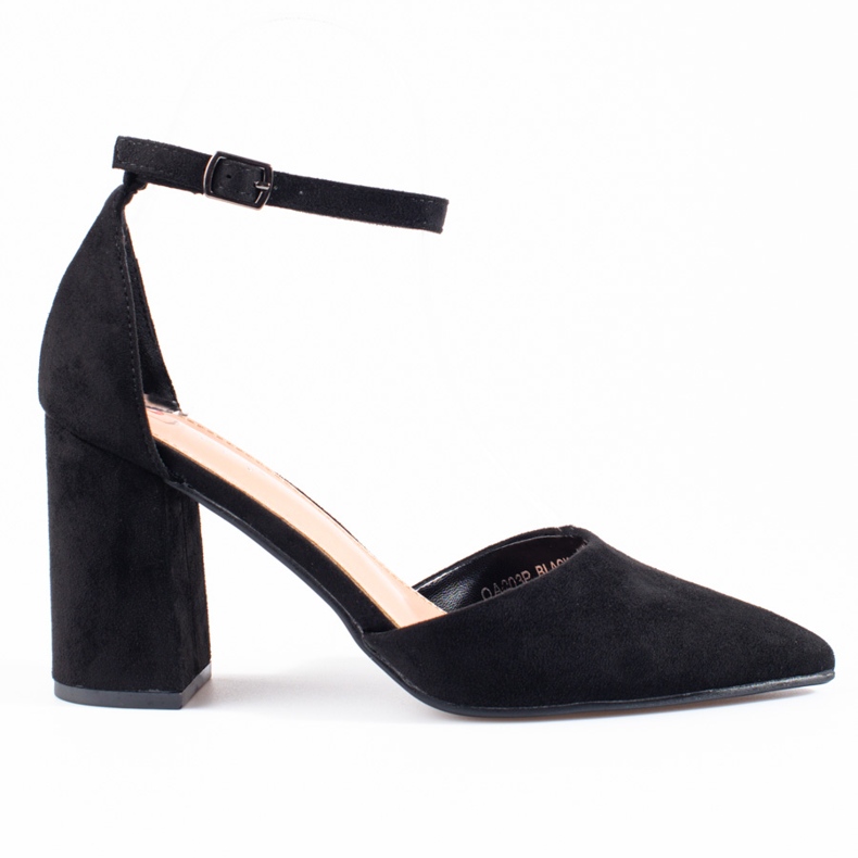 Pompe din piele intoarsa neagra Shelovet de dama negru