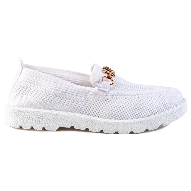 Mocasini textile dama Shelovet alb