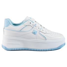 Pantofi sport dama Shelovet alb si albastru Pantofi sport dama Shelovet alb si albastru