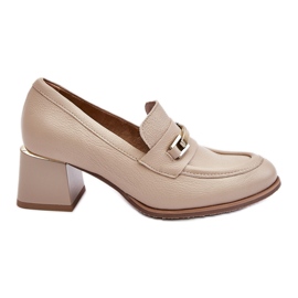 Lemar Pompi confortabili din piele Damira Beige bej Lemar Pompi confortabili din piele Damira Beige bej
