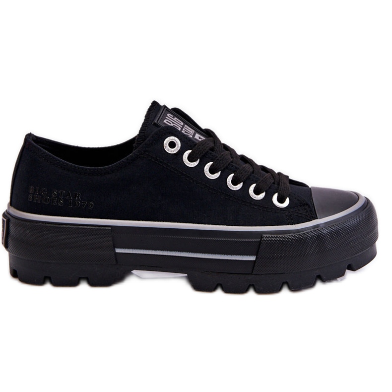 Adidași cu platformă din material Big Star LL274149 Negri negru