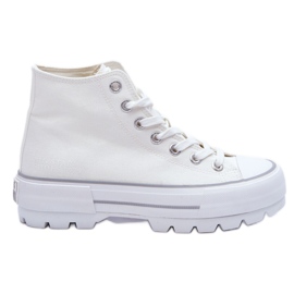 Big Star LL274156 Pantofi cu platformă din material înalt alb