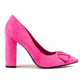 Pompe de damă Vinceza fucsia din piele intoarsa roz Pompe de damă Vinceza fucsia din piele intoarsa roz