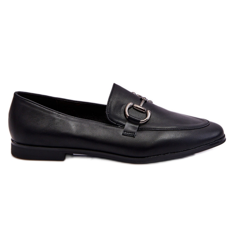 PG1 Mocasini clasici de dama cu ornamente Jamie neagra negru