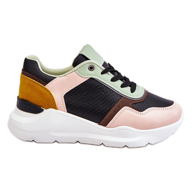 PG1 Pantofi de damă din piele cu platformă Chaya neagră și verde negru