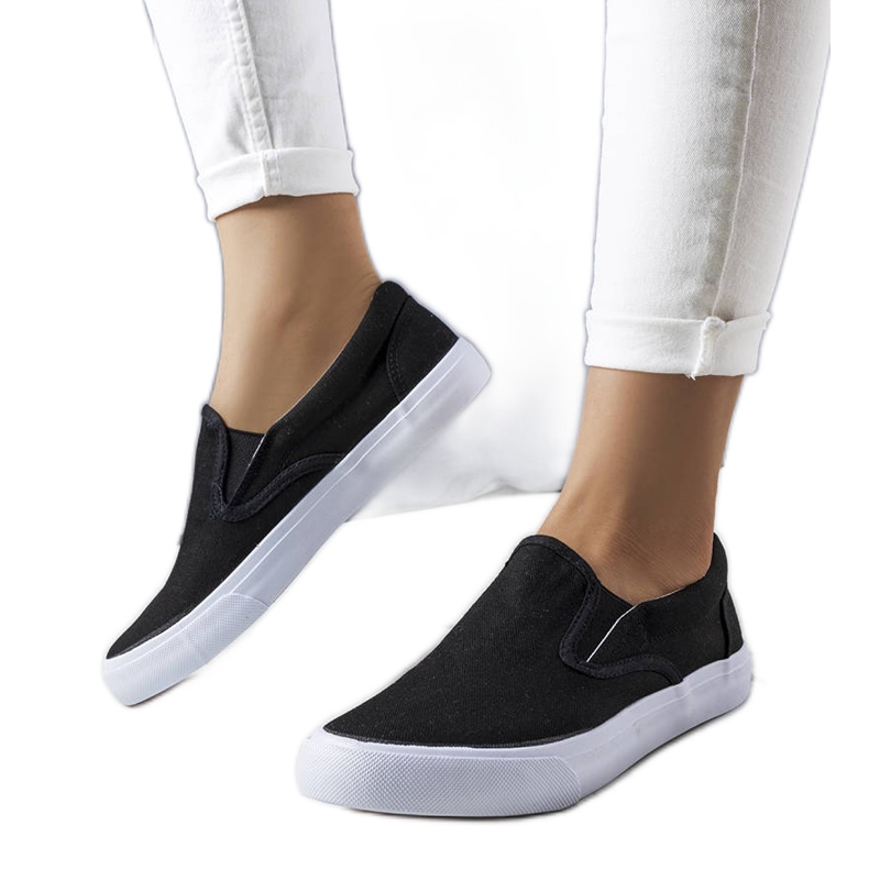 BM Tenisi slip-on din material textil negri de la Candace negru