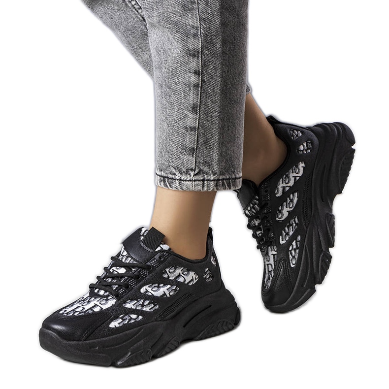 PA1 Adidasi negri decorati cu imprimeu Kara negru