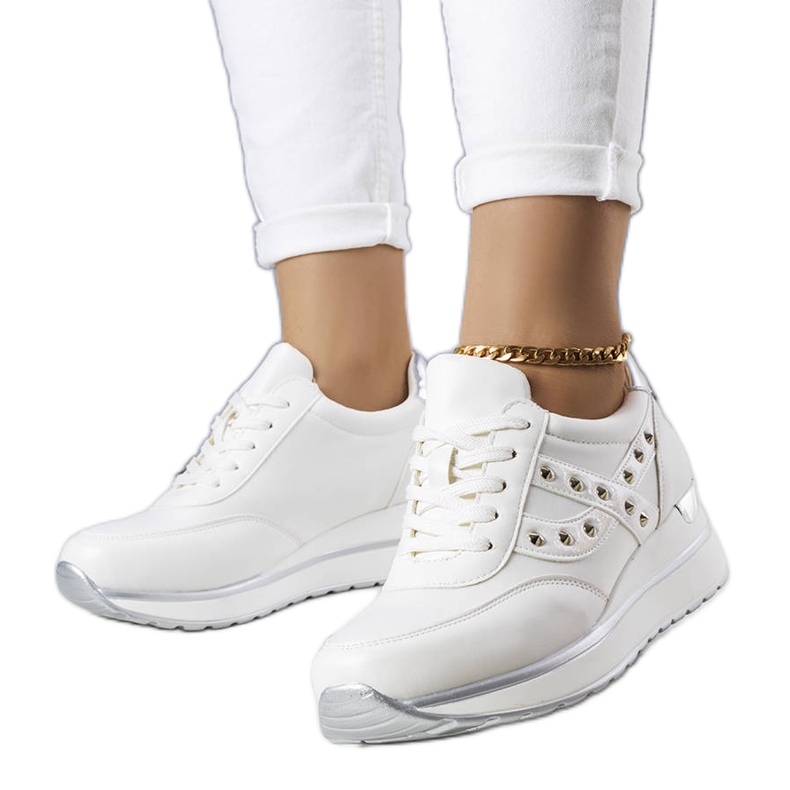 PA1 Adidasi albi cu talpa groasa de la Mely PA1 Adidasi albi cu talpa groasa de la Mely