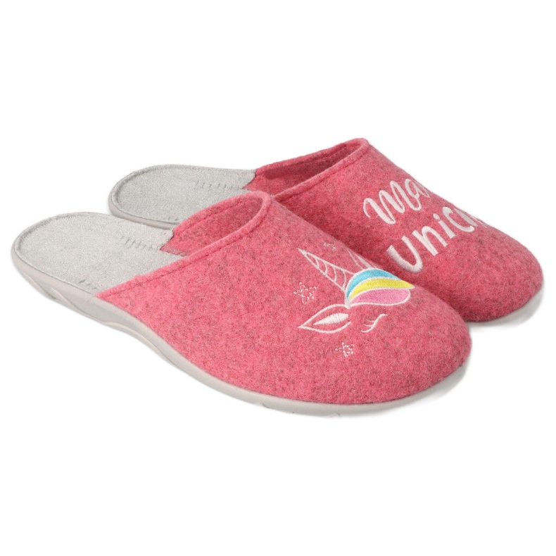 Pantofi de dama colorati Befado 235D186 roz gri multicolor