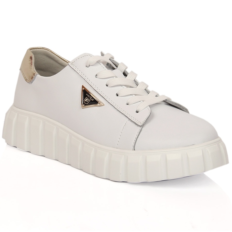 Pantofi de dama din piele pe platforma alba Filippo DP4138/23