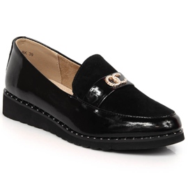 Pantofi de dama din piele cu zirconi Filippo DP1515/23 negru