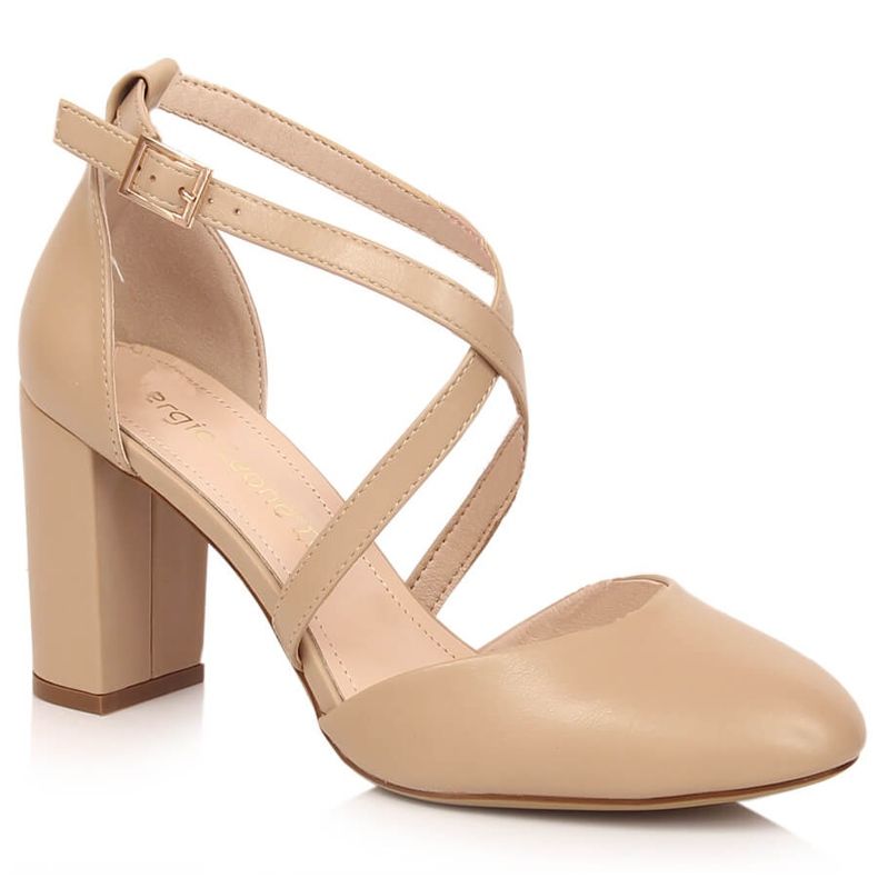 Sandale cafea cu toc înalt Sergio Leone SK863 bej Sandale cafea cu toc înalt Sergio Leone SK863 bej
