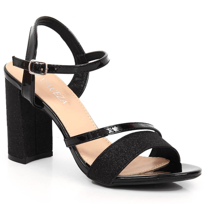 Sandale de damă brocart negre pe post Vinceza 2255 negru