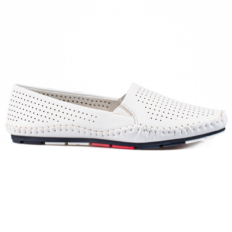Mocasini slip-on pentru dama, albi Shelovet