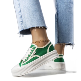 PA1 Adidași cu platformă verzi ai lui Connie alb verde