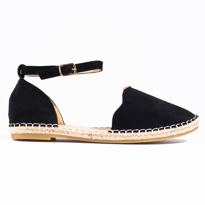 Espadrile de dama Vinceza cu catarama neagra negru Espadrile de dama Vinceza cu catarama neagra negru