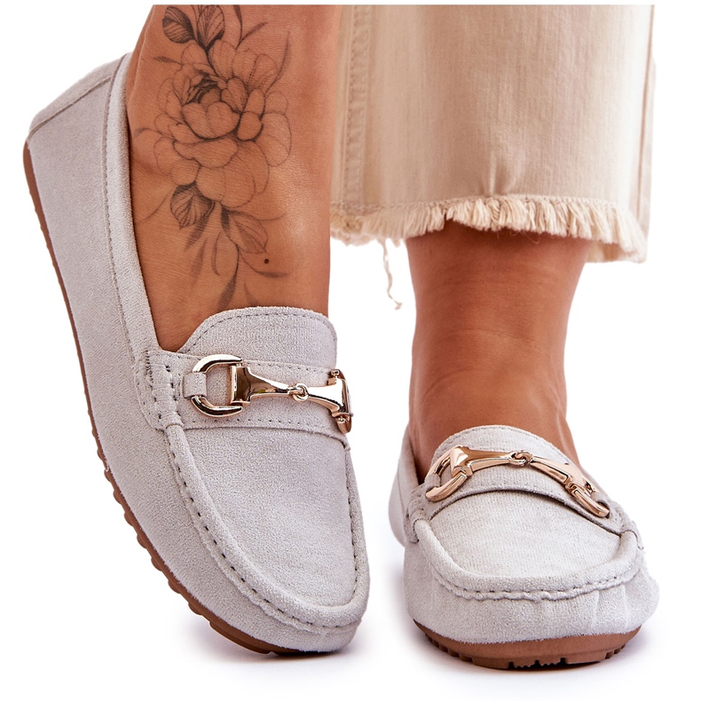 FC3 Mocasini clasici din piele intoarsa cu ornamente gri Arla