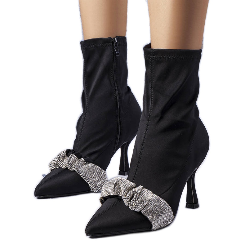 Cizme negre decorate cu strasuri Caisse negru Cizme negre decorate cu strasuri Caisse negru