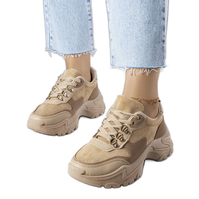 Tenisi bej din țesătură mixtă de la Jenna Tenisi bej din țesătură mixtă de la Jenna