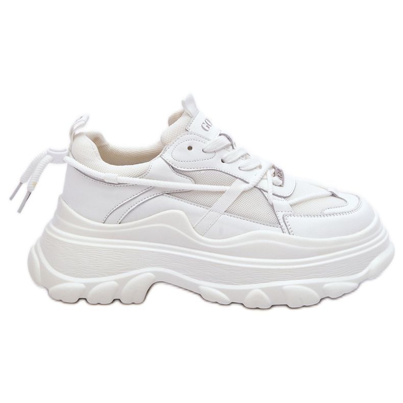 Pantofi sport pe o platformă masivă GOE LL2N4029 alb