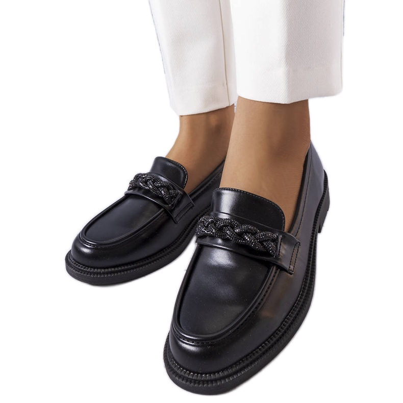BM Mocasini negri eleganti cu strasuri de la Colette negru