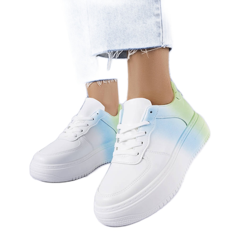 PA1 Adidași cu platformă alb și verde de la Lance albastru