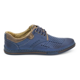 Polbut Pantofi barbati piele 402 vara, bleumarin cu maro Polbut Pantofi barbati piele 402 vara, bleumarin cu maro