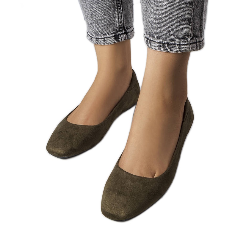 Balerini din piele ecologică Jules verzi verde